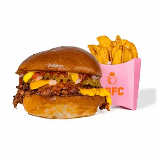 COMBO| Double Cheese Beef Burger, Fries Crispers