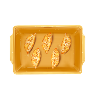 Ravioli alla piastra coreani con kimchi