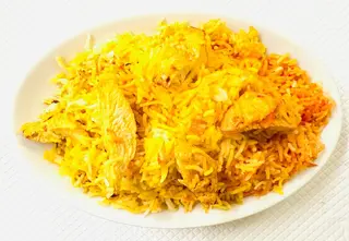 64. Chicken tikka biryani