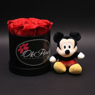 Set Mickey Mouse și Cutie Mică cu Trandafiri