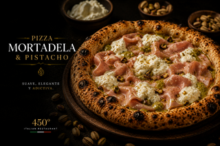 Pizza Mortadela & Pistacho