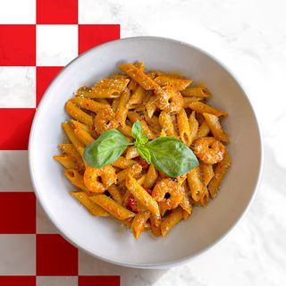 Crevettes à la crème poivron