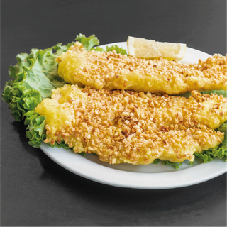 Pollo frito con almendras