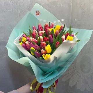 Букет из 51 тюльпанов микс