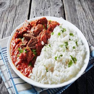 Rice + Beef Stew + Soda