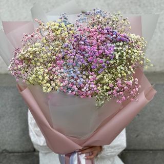 Букет 7 райдужних гіпсофіл