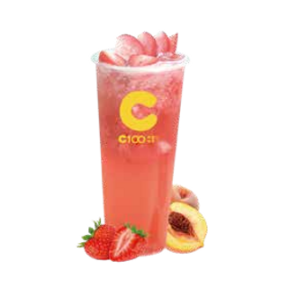 Smoothie with peach and strawberry 750 ml
