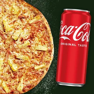 Zestaw Duża Hawajska na Cienkim Cieście + Coca-Cola 0,33l