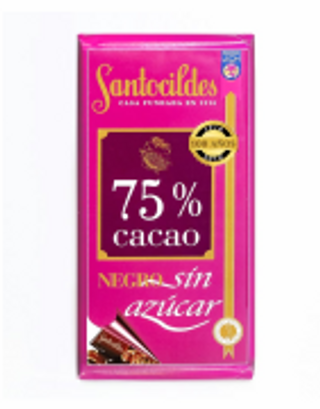 Chocolate 75% Negro Sin Azúcar