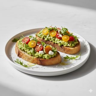 Tostadas  De Aguacate, Tomate Y Queso Fresco