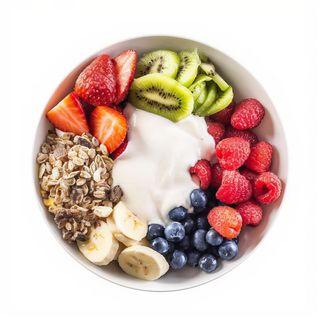 Menú de Yogurt, Cereales Y Frutas