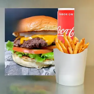 Menu Cheese Salad Burger + Fritas + Cola