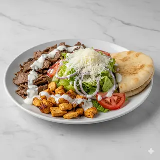 Plato Ternera O Pollo Con Ensalada Y Queso