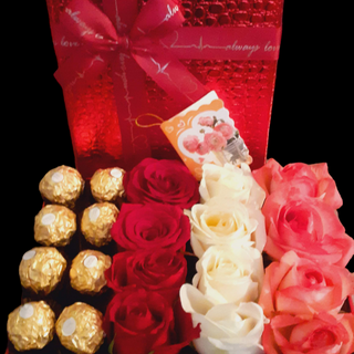 Box Floral Avec Chocolat 