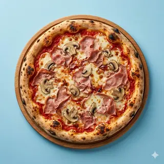 Pizza prosciutto funghi: