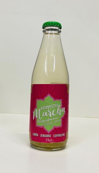 Kombucha Marcha 25cl limon, jenjibre y espirulina