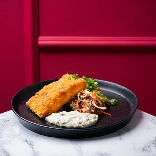 Somon crispy în panko cu orez basmati