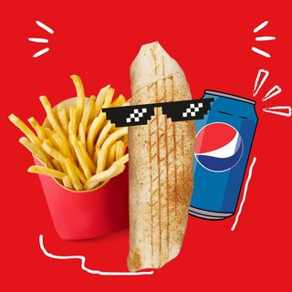 Zestaw : Rollo Samo mięso + frytki 100g + Coca-Cola 0,33L