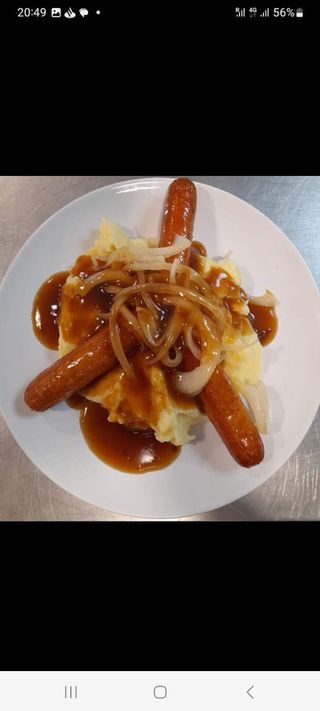 Salchicha / Sausage mash and gravy