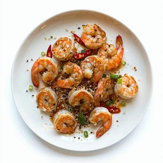 Gamberetti al wok sale e pepe