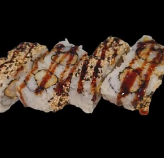 Uramaki de pollo en tempura (8 uds.)