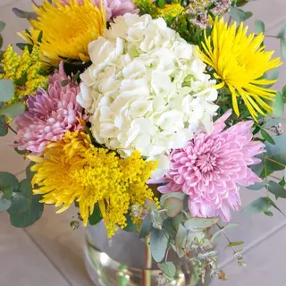 Ramo de hortensia y flores suaves · Starlight