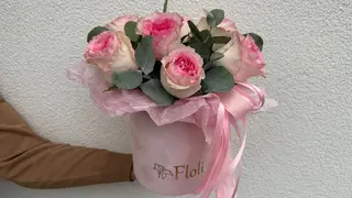 Flowerbox Różowa Róża - 7 szt