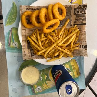 Calamares, Batatas Fritas, Bebidas