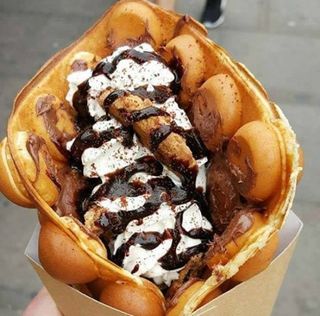 Bubble waffle con chocolate