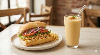 Pan Con Pollo Perú Y Batido (250 Ml.)