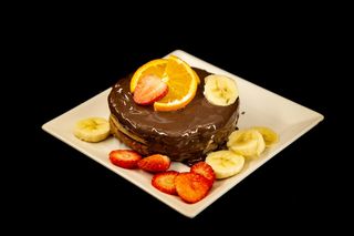 58. Vegan američka palačinka sa vegan čokoladnim kremom, sa voćem