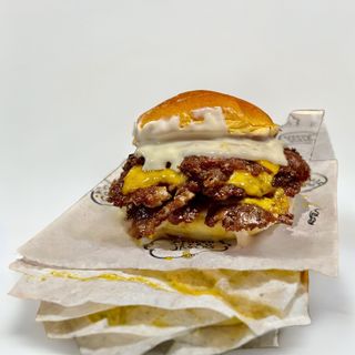 TRIPLE SMASH GLASEADA + PATATAS + BEBIDA