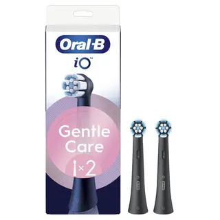 Oral-B Series Io Gentle Care Negro, Cabezales Redondos De Recambio Originales, Apto Para Encías Sensibles, 2