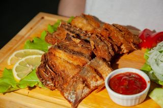 Кефаль жареный