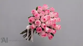 ჰოლანდიური ვარდისფერი ვარდის თაიგული