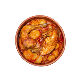 Tajine de pollo con pasas secas