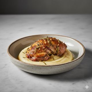 Coniglio in porchetta con passatina di patate