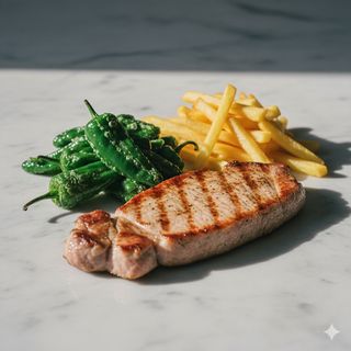 Lomo pimiento verdes