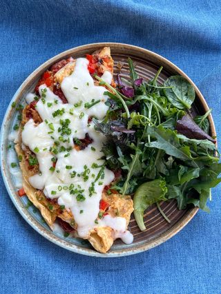 Omletă cu șuncă și mozzarella