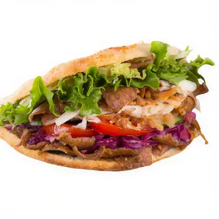 Kebab de pollo completo con salsa (F)