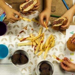 Mini Rianxeira con patatas fritas.