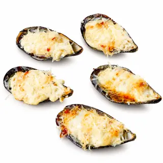 Mussels baked in crunch sauce 5 pieces 