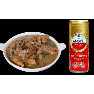 White Soup + Goat Meat  + 1 Amstel Malta Drink