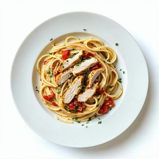 35. Spaghetti saltati con pollo
