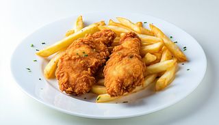 2x Stripsuri de pui  cu cartofi prajiti