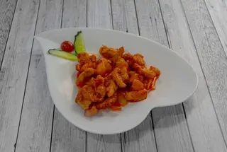 64. Pollo rebozado agridulce