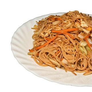 G1-Пържени спагети  с черни гъби и зелечуци （600g）