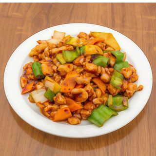 Pollo con salsa picante