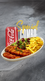 Chicken schnitzel combo menu