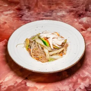 Spaghetti di Soia con Stracetti di Pollo